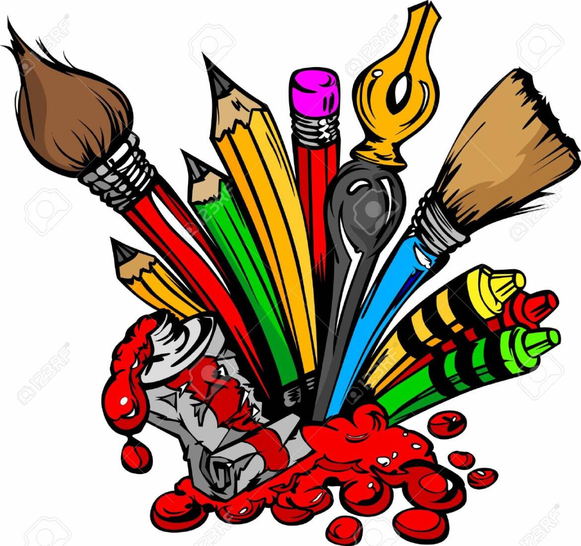 14842309-art-et-retour-a-l-ecole-fournitures-de-peinture-pinceaux-crayons-peinture-a-l-huile-stylos.jpg